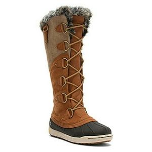 Hi Tec Suede Leather Fur Insulated Duck Boot Sz 7